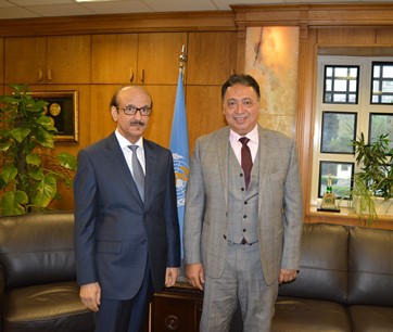 Dr Mahmoud Fikri, WHO Regional Director for the Eastern Mediterranean, and Dr Ahmed Emad Eldin Rady, Minister of Health and Population of Egypt