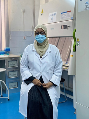 . د.ميادة جعفر – نائب رئيس معمل البيولوجيا الجزيئية في مختبر الصحة العامة المركزي عدن