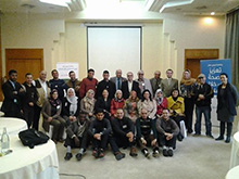 Participant journalists from Libya during the first round of training held in Tunisia