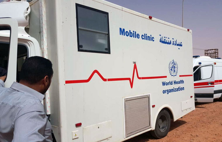 WHO delivered mobile clinic to serve vulnerable populations in Sabha, Libya with the support obtained from ECHO 