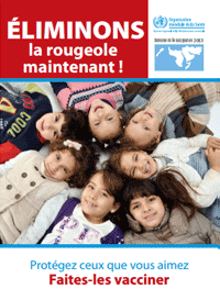 Sur cette affiche pour la Semaine de la vaccination 2013, on voit de jeunes enfants souriants former un cercle.