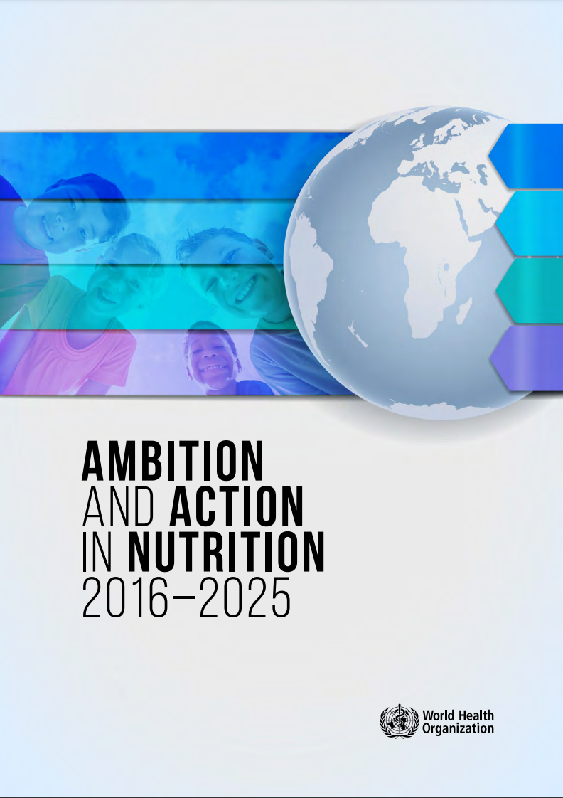 الطموح والعمل في مجال التغذية 2016-2025