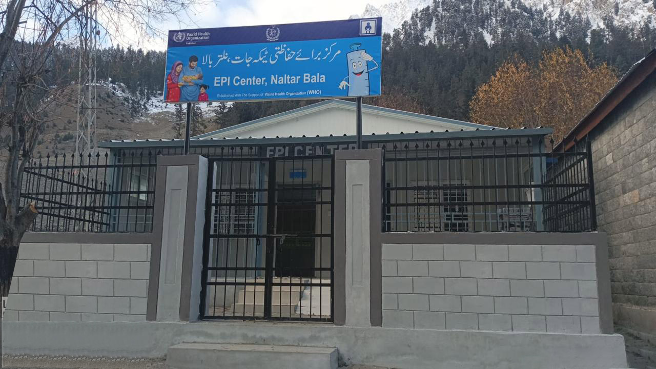 New vaccination centre in Nalter Bala, in Gilgit Baltistan.  Photo credit: WHO
