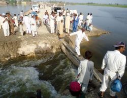 Road in Sindh cut off by floodwater in 2012