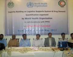Group photo taken during the logistics support system training to members of the People’s Primary Health Initiative of Sindh in Hyderabad