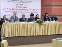 Speakers at one of the seminars on mainstreaming teh rights of people with disability in occupied Palestinian territory