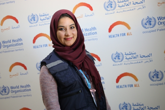 WHO obstetrician and gynaecologist Dr Nashwa Skaik, who leads the pioneering Early Essential Newborn Care project which assists with 75 per cent of all births in Gaza, has been awarded WHO Director-General’s Award of Excellence for her work. Credit: WHO