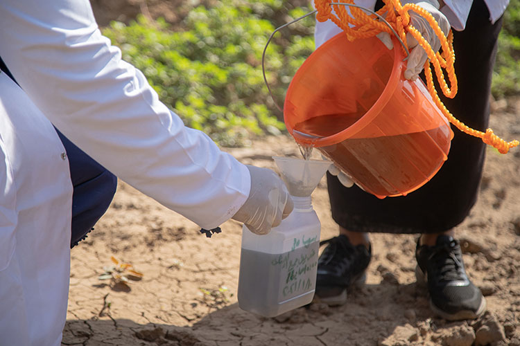 A National Polio Laboratory employee in Khartoum stores an environmental surveillance sample for testin