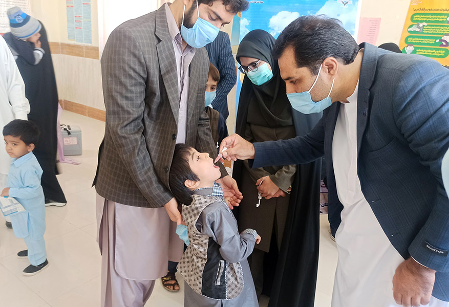 In February and March 2021, children under age five were vaccinated against polio in 30 districts of four provinces in the Islamic Republic of Iran.