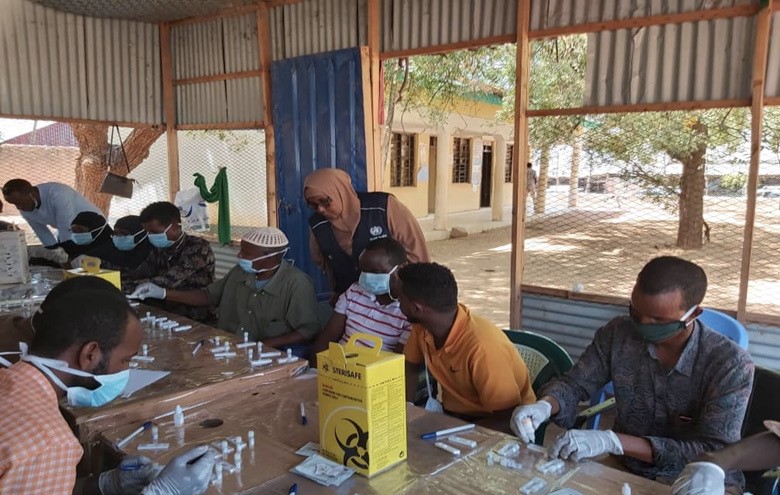 Teams conducting External Quality Assurance for HIV testing to verify quality of laboratory testing in Gedo