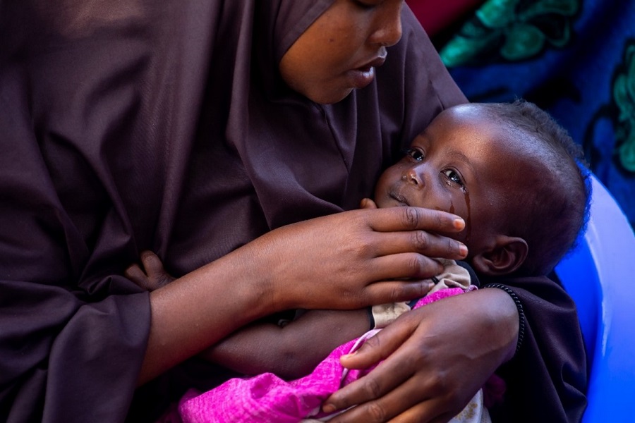 Drought-survivors arrive at internally displaced person camps to 