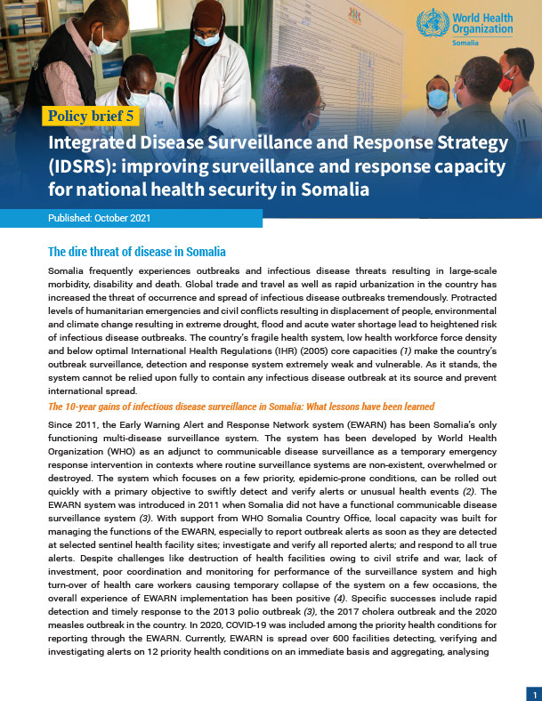 Shaping national health security in Somalia through field epidemiology training programmes