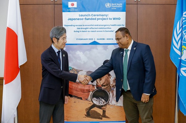 Japan and WHO officially launch project to provide emergency medical assistance to 2.7 million people in 29 drought-affected districts in Somalia