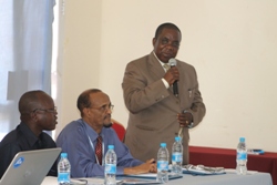The Minster of Health, Dr Hussein, addressing participants during the meeting