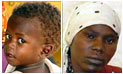 Two photos from South Sudan, one of a baby and one of a woman