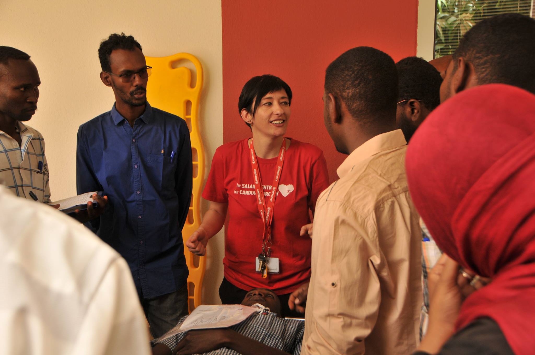 Trainees receive instruction from EMERGENCY staff
