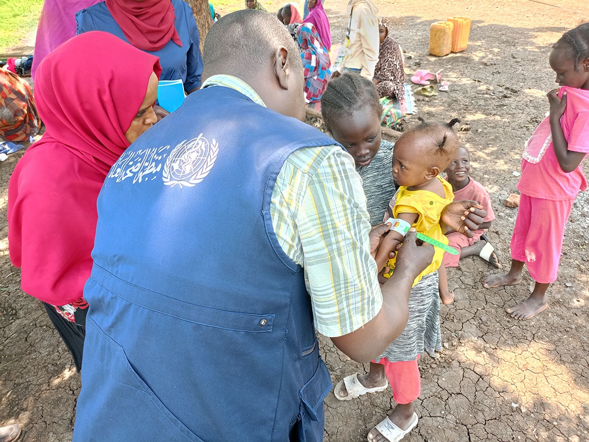 WHO support to the health emergency response for internally displaced people in Gedaref state, Sudan, in August 2023, during the ongoing conflict. Photo credit: WHO/WHO Sudan