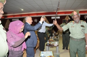 A photo showing people celebrating World TB Day at a military camp in Khartoum