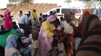 People being vaccinated during the vaccination campaign in Jebel Amir, South Sudan