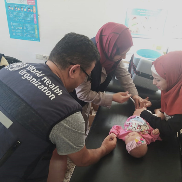 Immunization activity in rural Damascus, Syria, 2024. Photo credit: WHO Syria