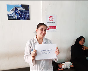 Mishleen Afeh, a nurse at Saint Ephrem Syriac health center in Al-Hassakeh governorate, Syria 