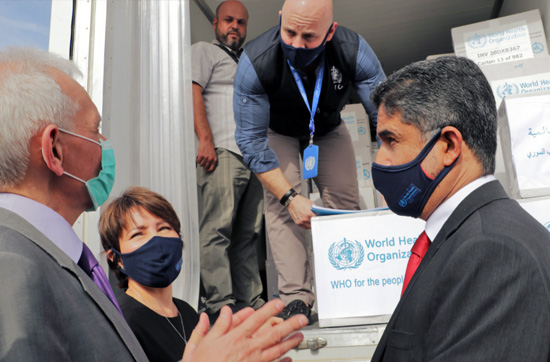 WHO Regional Director for the Eastern Mediterranean arrives in Syria, hands-over medical supplies during his visit to Syria