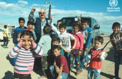 Social mobilization activities on oral cholera vaccine in Dommiz 1 refugee camp near Dahuk, northern Iraq, close to the borders of Syria and _Turkey