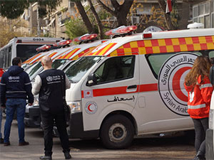 With support from Japan, WHO delivers 16 ambulances to improve referral and emergency health services in Syria