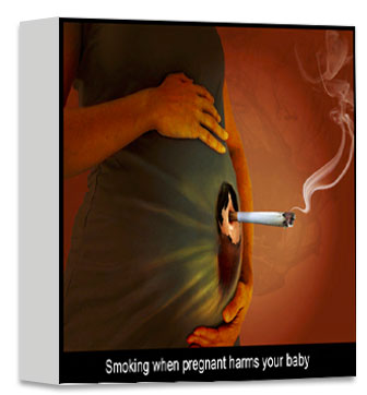 Smoking when pregnant harms your baby