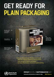 World No Tobacco Day 2016 poster: Get ready for plain packaging