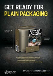 World No Tobacco Day 2016 poster: Get ready for plain packaging