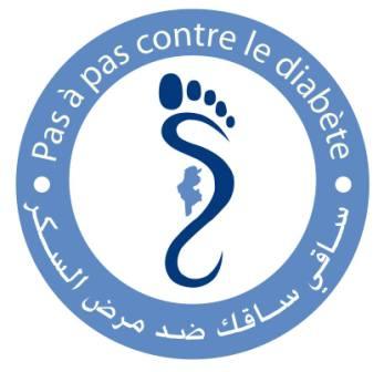La photo nous montre le slogan de la Journée du diabète en Tunisie, Pas à pas contre le diabète