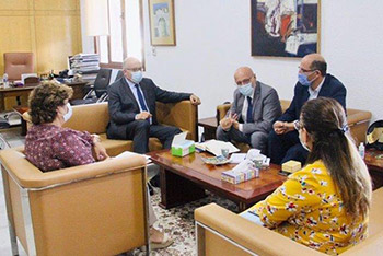 Dr Yves Souteyrand, Représentant de l'OMS en Tunisie, en compagnie du nouveau Ministre de la Santé, le Dr Faouzi Mehdi 