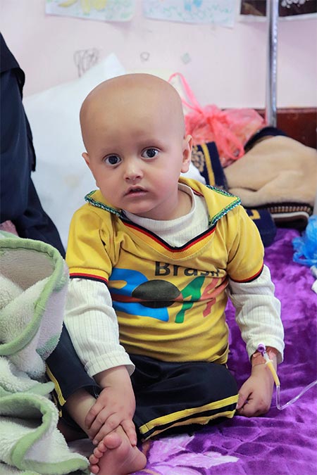 Mohammed Ahmed, 3-and-a-half years old, suffers from kidney cancer