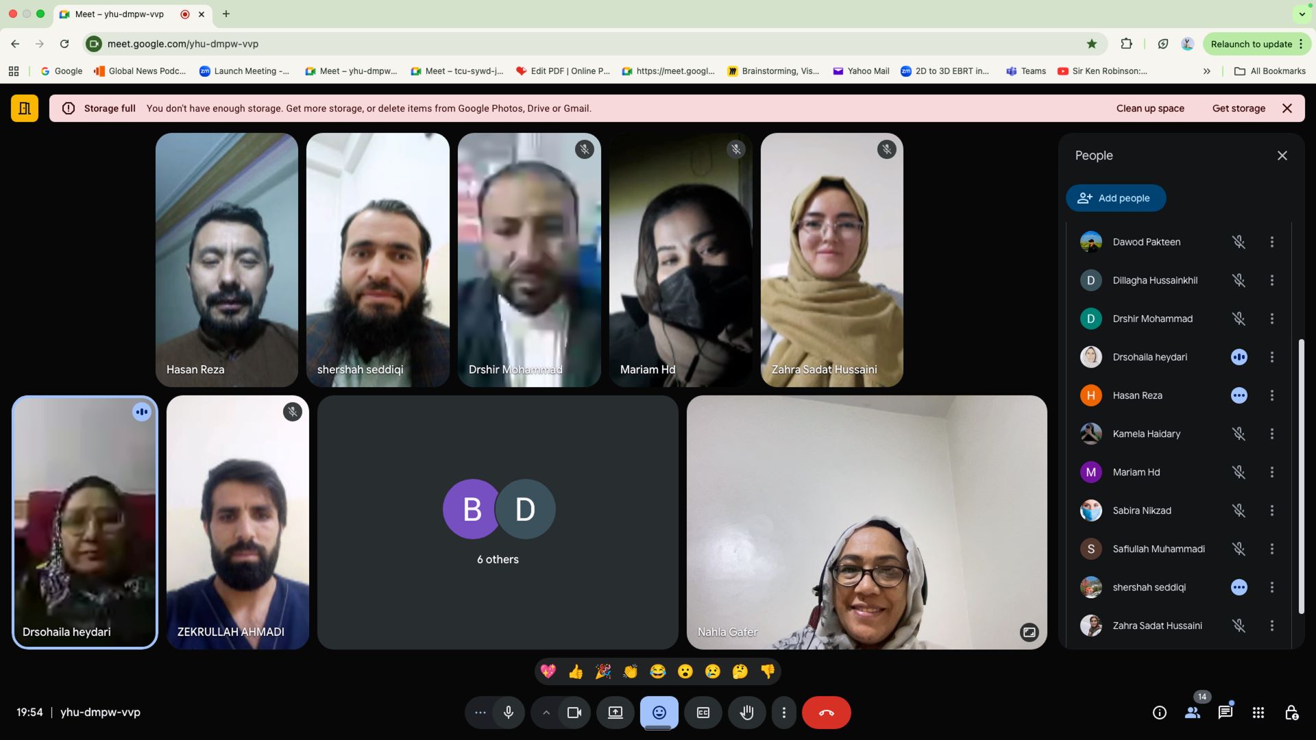 Screenshot from a virtual cancer training session. Photo credit WHO Afghanistan.