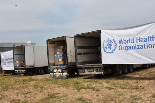 In late April, seven trucks carrying more than US$ 400 000 worth of medical supplies from WHO reached the Kurdistan region of Iraq.