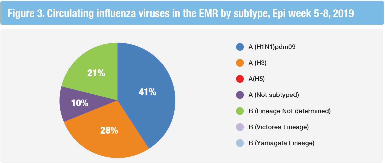 Circulating influenza viruses by subtype