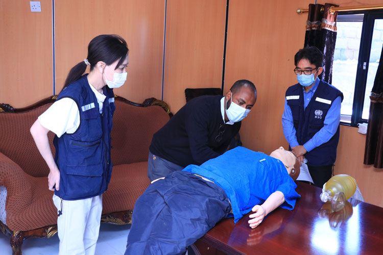 WHO trainers delivering hands-on skill sessions on critical care