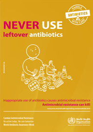 Never use leftover antibiotics