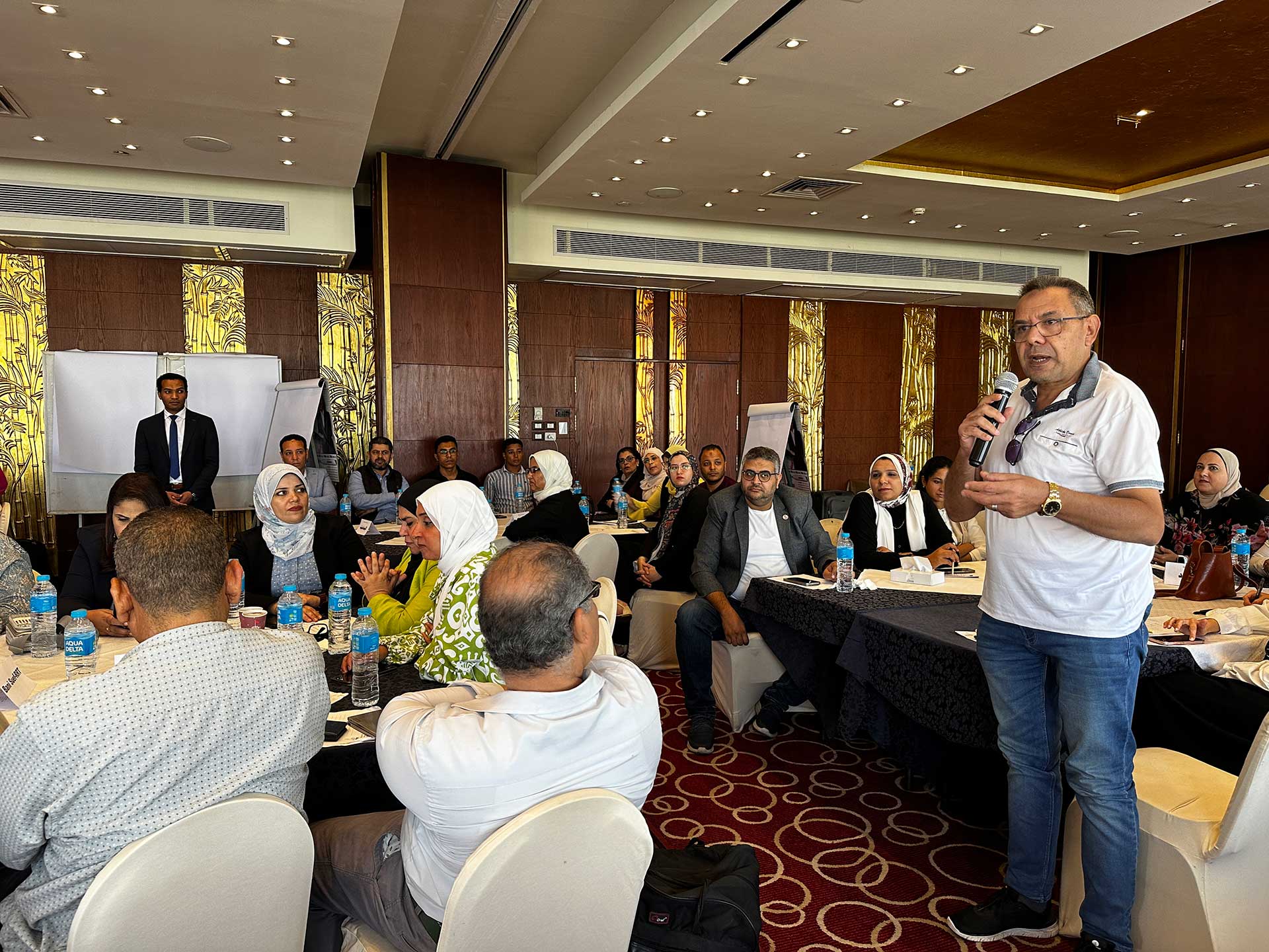 Participant discussions during the final round of RRT training. Photo credit: WHO/ WHO Egypt