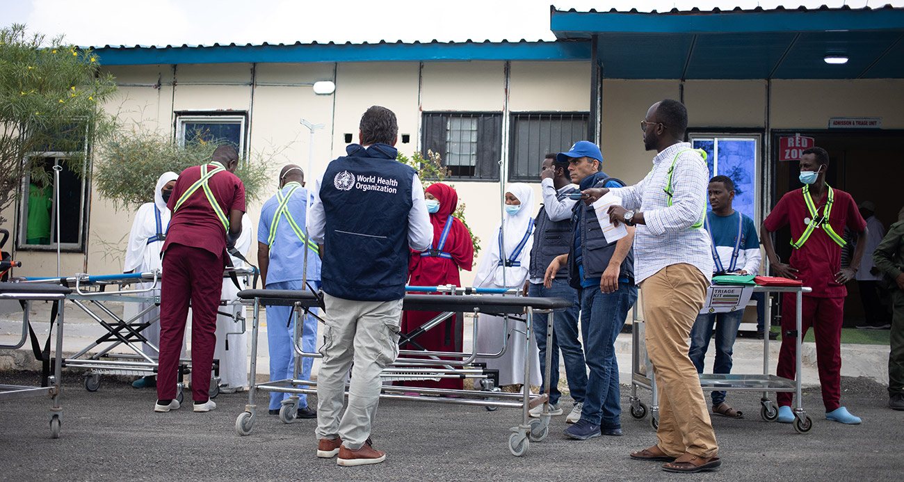 Mass Casualty Management Simulation exercise in Madina Hospital in Mogadishu, Somalia. Photo credit: WHO / Ismail Taxta