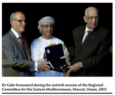 Dr Gabr honoured during the sixtieth session of the Regional Committee for the Eastern Mediterranean, Muscat, Oman, 2013 