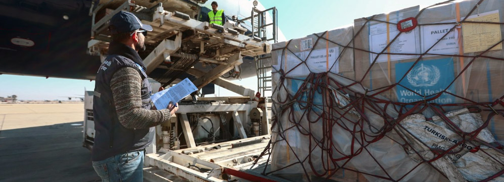 WHO health supplies continue to flow into all areas in Syria affected by the earthquake