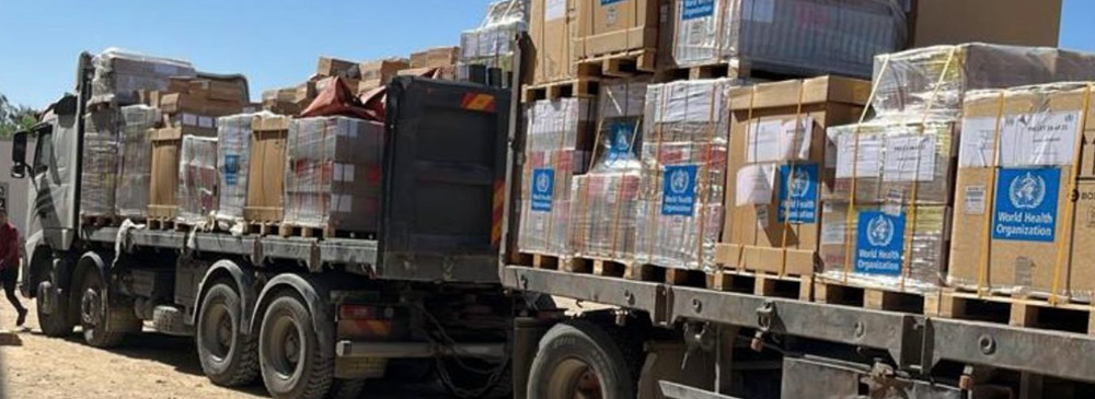 WHO health supplies move towards Gaza