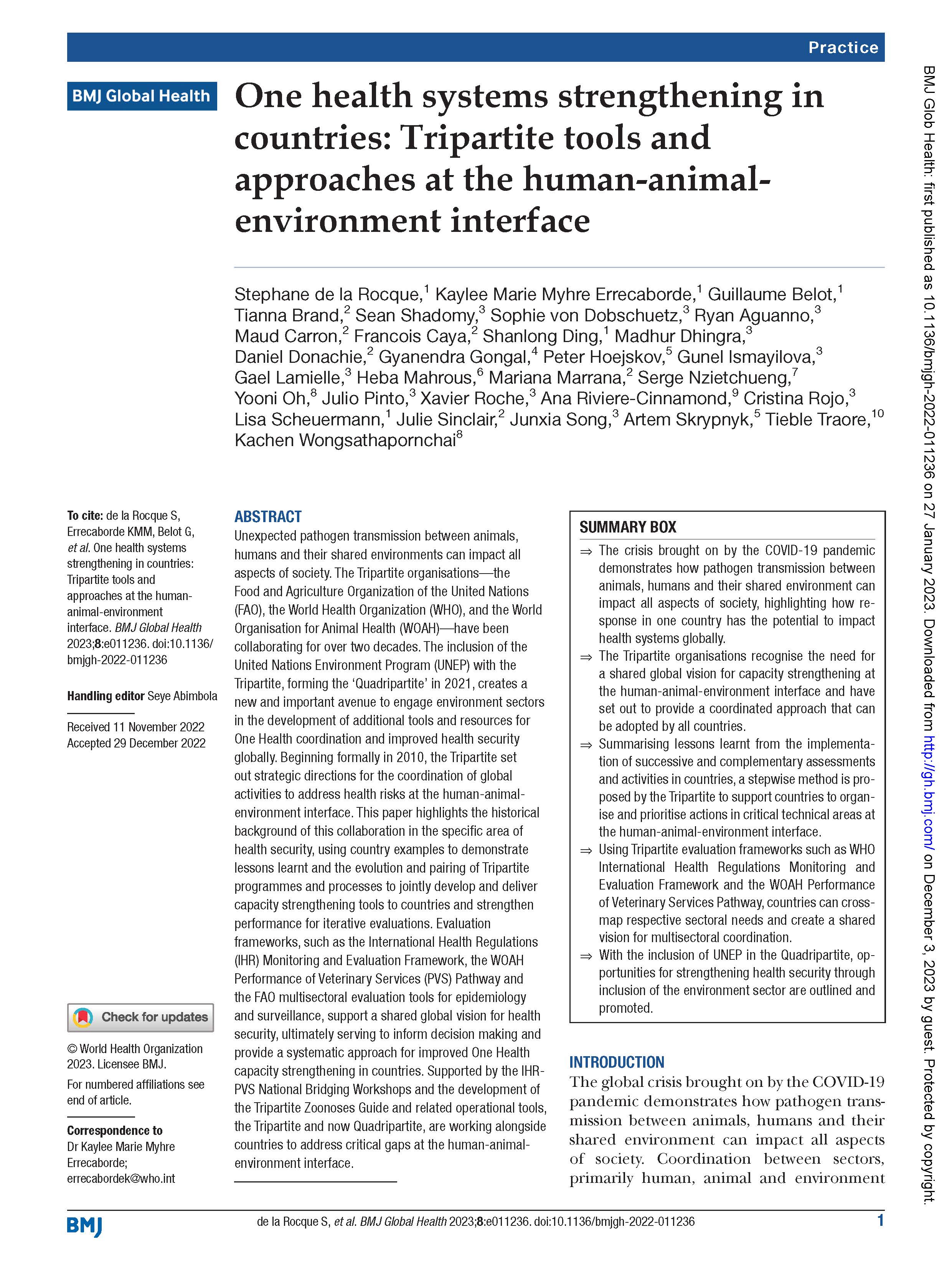 one_health_systems_strengthening_in_countries_tripartite_tools_and_approaches_at_the_human-animal-environment_interface