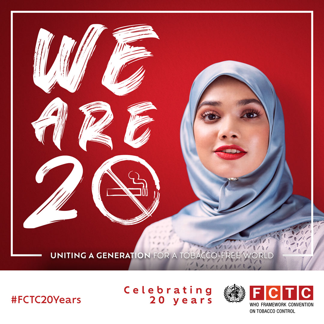 WHO FCTC 20-year anniversary social media card 2 - English