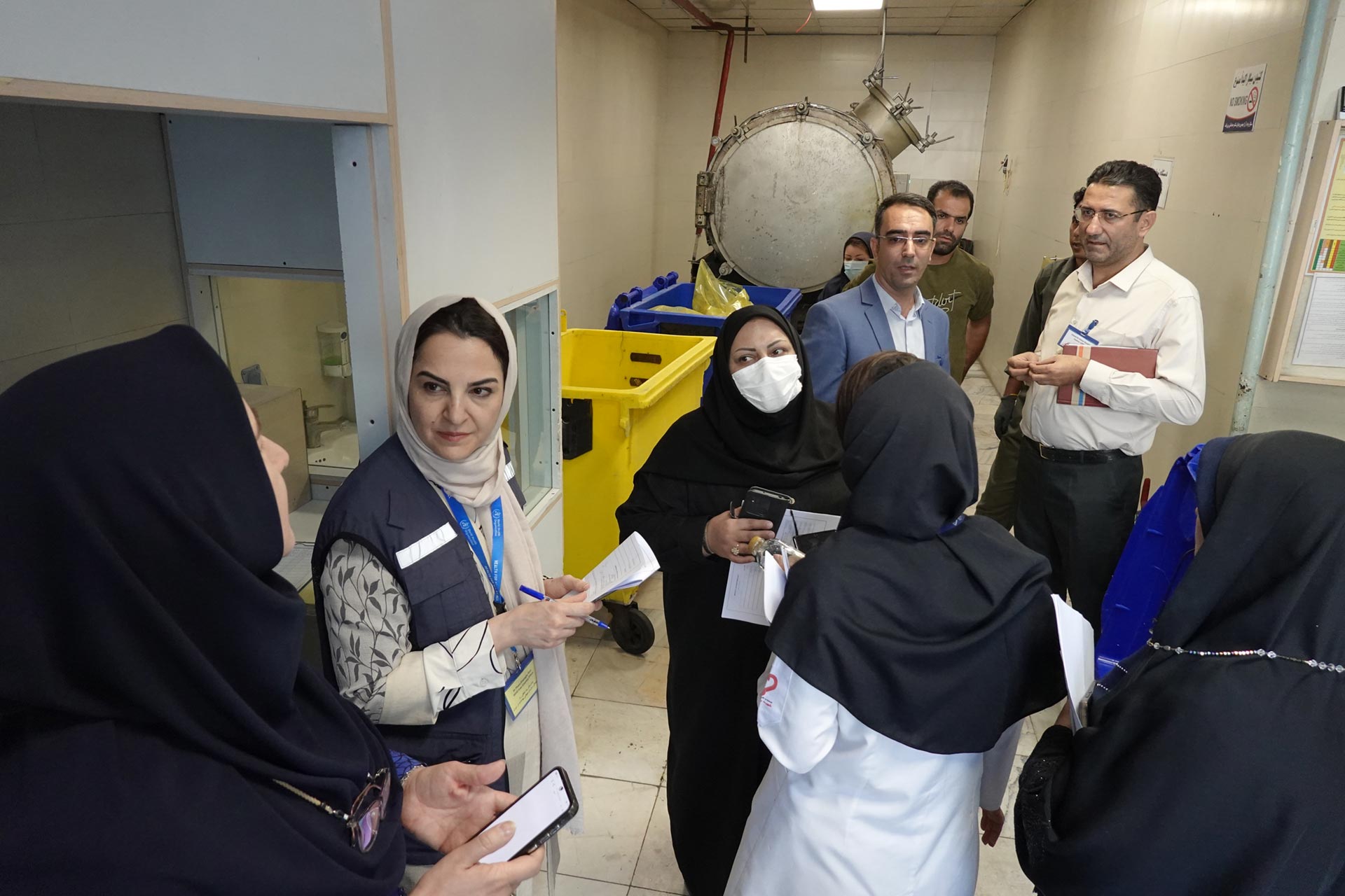 : Participants gained hands-on experience of using WASH FIT at a health centre in Tehran. Photo credit: WHO Iran