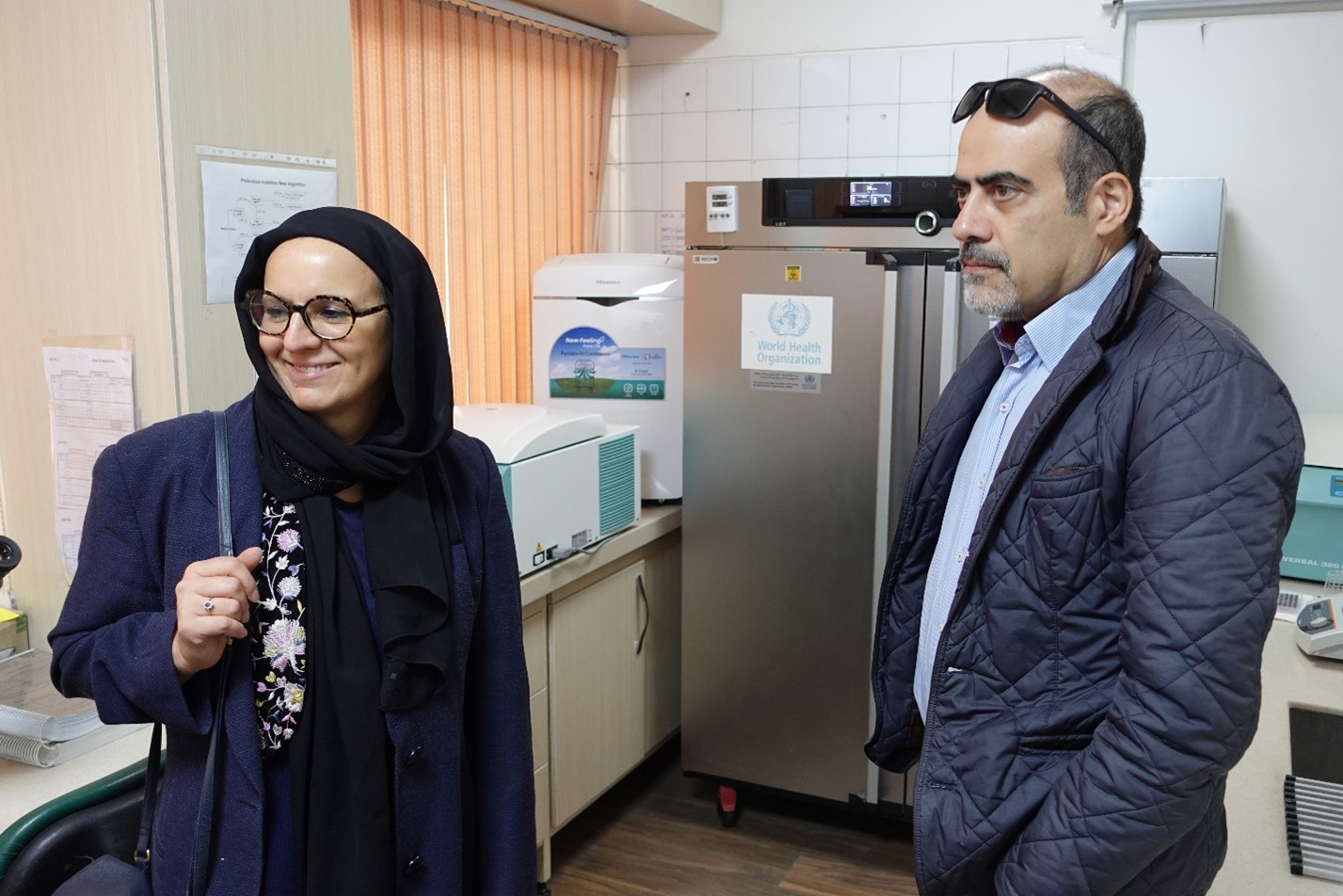 Visiting the National Influenza, Polio, Measles and Rubella Reference Laboratories at the National Reference Laboratory, Tehran. Photo credit: WHO Islamic|Republic of Iran