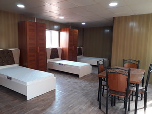 The interior of a dcotors house in Hawiija General Hospital. WHO supported the renovation of the facility
