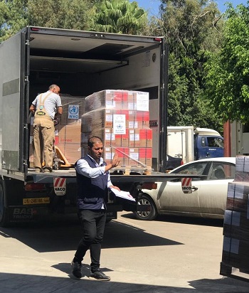 Loading truck supplies Tripoli Libya